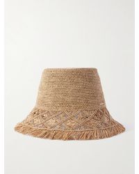 Zimmermann - Fringed Macramé Raffia Bucket Hat - Lyst