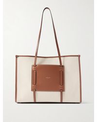 DeMellier London - The Capri Leather-Trimmed Canvas Tote - Lyst