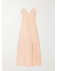 KHAITE - Iben Paneled Cotton-Poplin Midi Dress - Lyst