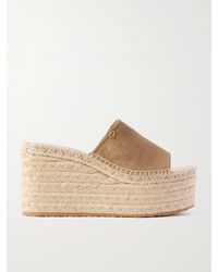 Gianvito Rossi - 60 Suede Platform Espadrille Sandals - Lyst