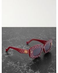 Loewe - Oversized Square-Frame Crystal-Embellished Acetate Sunglasses - Lyst