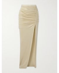 Rick Owens - Svita Gathered Stretch-Satin Maxi Skirt - Lyst