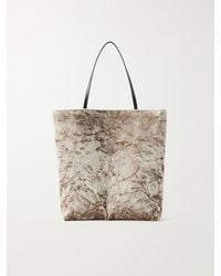 Valesque - Thea Leather-Trimmed Crushed-Velvet Tote Bag - Lyst