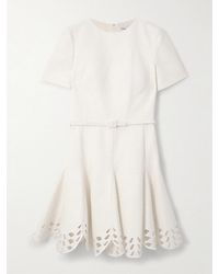 Oscar de la Renta - Embroidered Cutout Cotton-Blend Tweed Mini Dress - Lyst