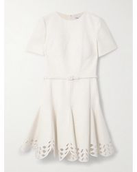Oscar de la Renta - Mini-Robe En Tweed De Coton Mélangé À Découpes Et À Broderies - Lyst