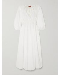 Altuzarra - Kathleen Pleated Cotton-Blend Poplin Midi Dress - Lyst