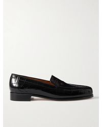Emme Parsons - Danielle Croc-Effect Patent-Leather Loafers - Lyst