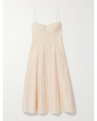 KHAITE - Robe Midi En Toile De Coton Isabella - Lyst