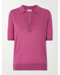 Gabriela Hearst - Frank Cashmere And Silk-Blend Polo Shirt - Lyst