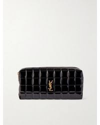 Saint Laurent - Cassandre Carré Matelassé Patent Faux-Leather Pouch - Lyst