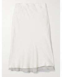 Kallmeyer - Nola Midirock Aus Satin Mit Seidenchiffonbesatz - Lyst