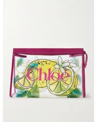 Chloé - Printed Leather-Trimmed Jelly Clutch - Lyst