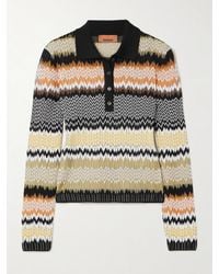 Missoni - Striped Crochet-Knit Polo Shirt - Lyst