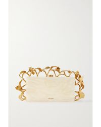 Cult Gaia - Fana Clutch Aus Marmoriertem Acryl Mit Goldfarbenen Details - Lyst