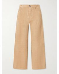 Stouls - Lilou Cropped Suede Wide-Leg Pants - Lyst