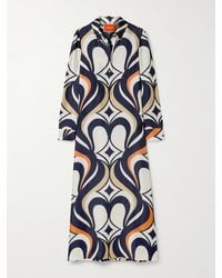 La DoubleJ - Robe-Chemise Longue En Serge De Soie Imprimée Icon - Lyst
