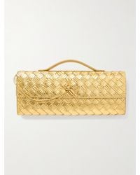 Bottega Veneta - Long Andiamo Intrecciato Metallic Leather Clutch - Lyst