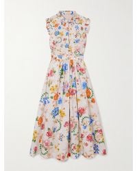 Mary Katrantzou - Sezanne Floral-Print Cotton-Poplin Midi Dress - Lyst