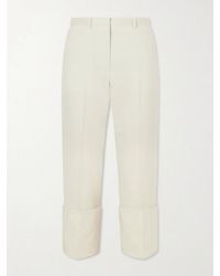 Calvin Klein - Ramie-Blend Twill Straight-Leg Pants - Lyst