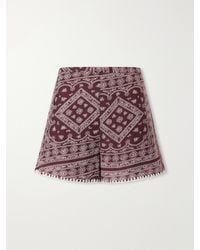 Veronica Beard - Tennison Printed Cotton-Blend Voile Shorts - Lyst
