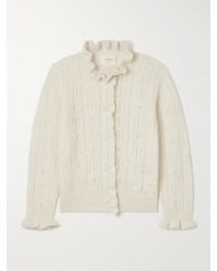 Doen - Claudie Ruffled Pointelle-Knit Alpaca-Blend Cardigan - Lyst