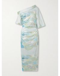 BERNADETTE - Bowery Off-The-Shoulder Printed Stretch-Cotton Midi Dress - Lyst