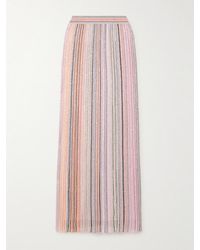 Missoni - Striped Sequin-Embellished Metallic Crochet-Knit Maxi Skirt - Lyst