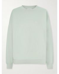 Anine Bing - Miles Logo-Embroidered Cotton-Jersey Sweatshirt - Lyst