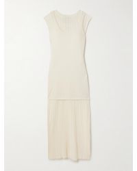Loulou de Saison - Ada Layered Ribbed Cotton-Blend Midi Dress - Lyst