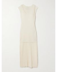 Loulou de Saison - Ada Mehrlagiges Midikleid Aus Einer Gerippten Baumwollmischung - Lyst