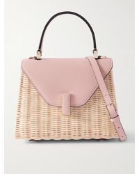 Valextra - Iside Mini Tote Aus Rattan Mit Lederbesätzen - Lyst