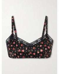 Dolce & Gabbana - Lace-Trimmed Floral-Print Satin Bralette Top - Lyst