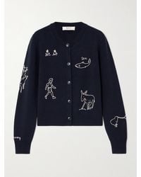 Sea - Cardigan Aus Merinowolle Mit Stickereien - Lyst
