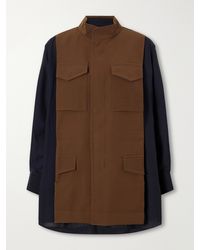 Sacai - Crepe-Trimmed Woven Shirt - Lyst