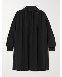 Chloé - Tie-Detailed Organic Silk Crepe De Chine Mini Dress - Lyst