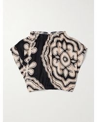 lemlem - Muna Verkürztes Oberteil Aus Bedrucktem Leinen - Lyst
