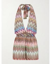 Missoni - Metallic Crochet-Knit Halterneck Playsuit - Lyst