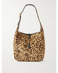 Saint Laurent - Le 5 À 7 Small Embellished Leather-Trimmed Leopard-Print Calf Hair Shoulder Bag - Lyst