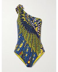 La DoubleJ - Goddess One-Shoulder Printed Swimsuit - Lyst