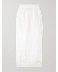 Posse - Emma Linen Midi Skirt - Lyst