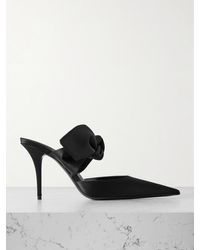 Saint Laurent - Barbara Mules Aus Satin Mit Schleife - Lyst
