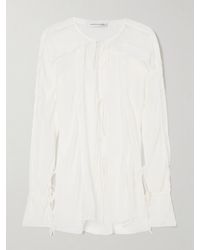 Christopher Esber - Tie-Detailed Ruffled Silk-Chiffon Blouse - Lyst