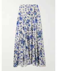 Isabel Marant - Sakura Pleated Floral-Print Silk-Blend Midi Skirt - Lyst