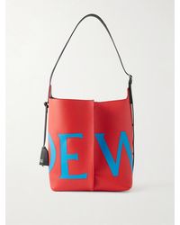 Loewe - Bilbao Large Pleated Printed Leather Shoulder Bag - Lyst