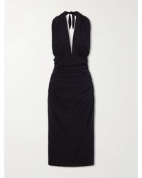 Dolce & Gabbana - Halterneck Backless Silk-Blend Midi Dress - Lyst