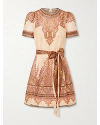 Zimmermann - Ascent Picnic Belter Printed Linen And Silk-Blend Mini Dress - Lyst