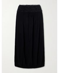 Isabel Marant - Nilma Lace-Trimmed Silk Midi Skirt - Lyst