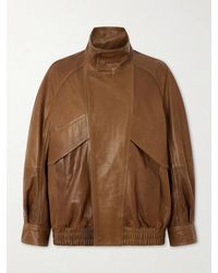 Nour Hammour - Ariste Oversized Paneled Leather Jacket - Lyst