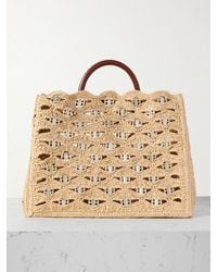 Rabanne - 1969 Tote Aus Raffiabast Mit Metall-Mesh Und Lederbesätzen - Lyst
