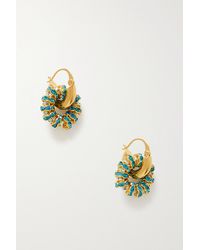 PEARL OCTOPUSS.Y La Mer Gold-plated Crystal Hoop Earrings - Metallic